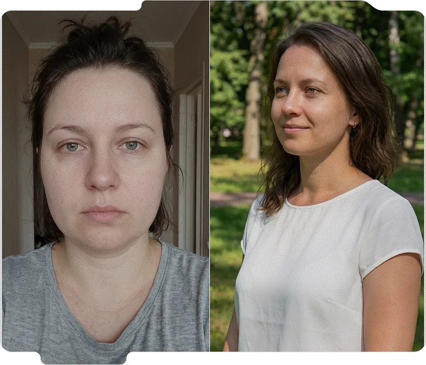 Елена, 38 лет: до и после